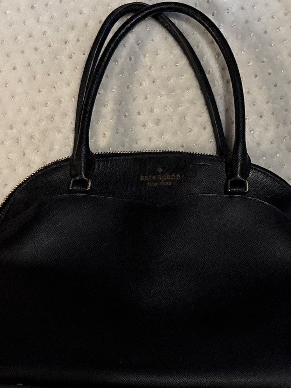 kate spade Black Saffiano Dome Satchel